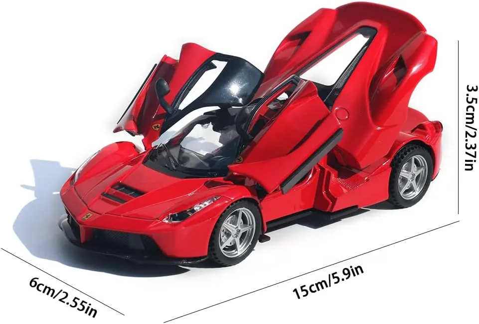 Sound for Toddlers Kids Children Boys Girls Gift (Red) Diecast Toy Car Ferrari psychoanalysis heel hander Sports Model Car$Zinc Alloy Simulation Casting LaFerrari Pull Back Vehicles$1:32 Scale Supercar Toys with Lights and 