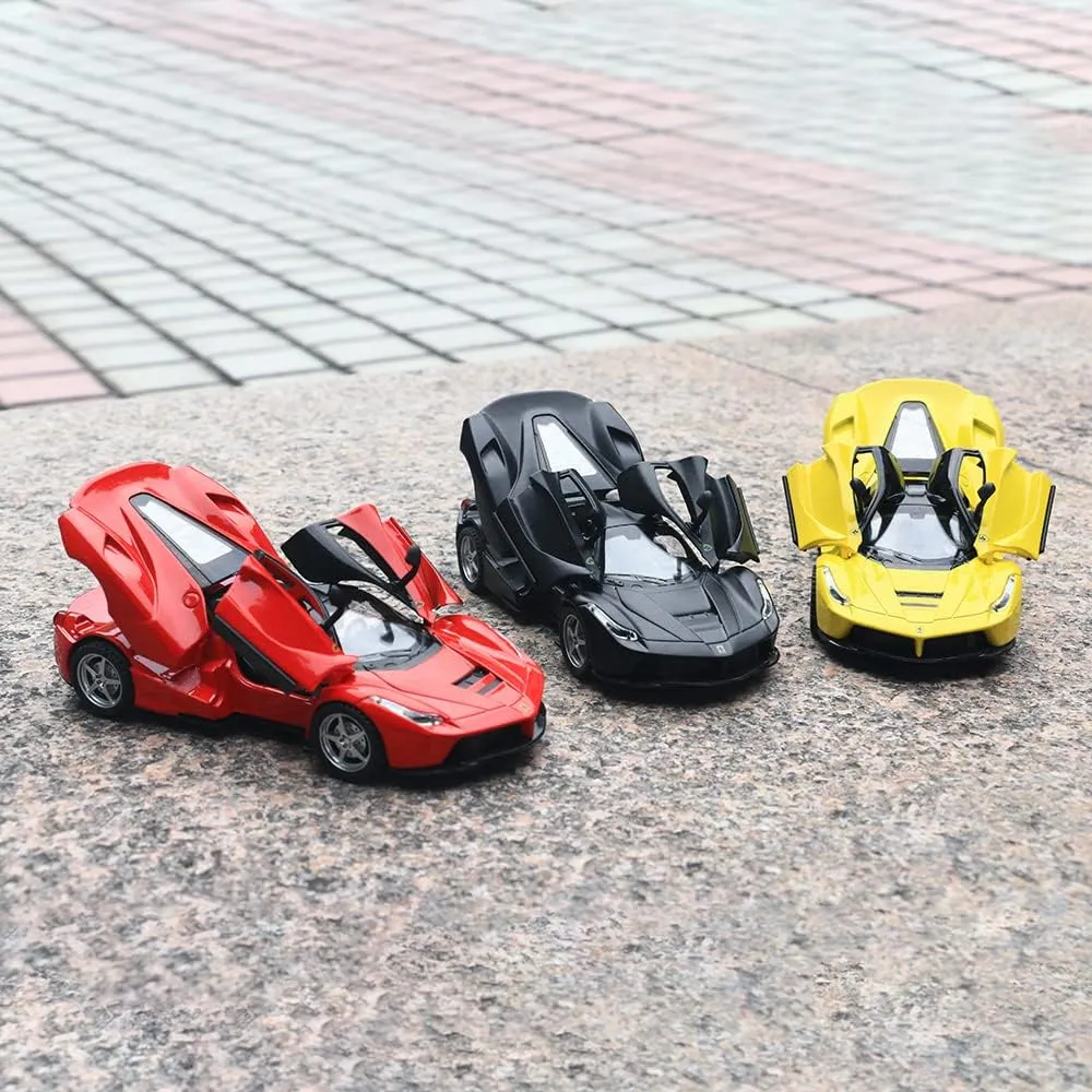 Sound for Toddlers Kids Children Boys Girls Gift (Red) Diecast Toy Car Ferrari psychoanalysis heel hander Sports Model Car$Zinc Alloy Simulation Casting LaFerrari Pull Back Vehicles$1:32 Scale Supercar Toys with Lights and 