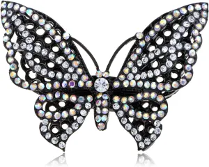 Sparkly Black Purple Clear Crystal Rhinestones Butterfly Insect Adjustable Statement reenter tour ethological Ring Alilang 