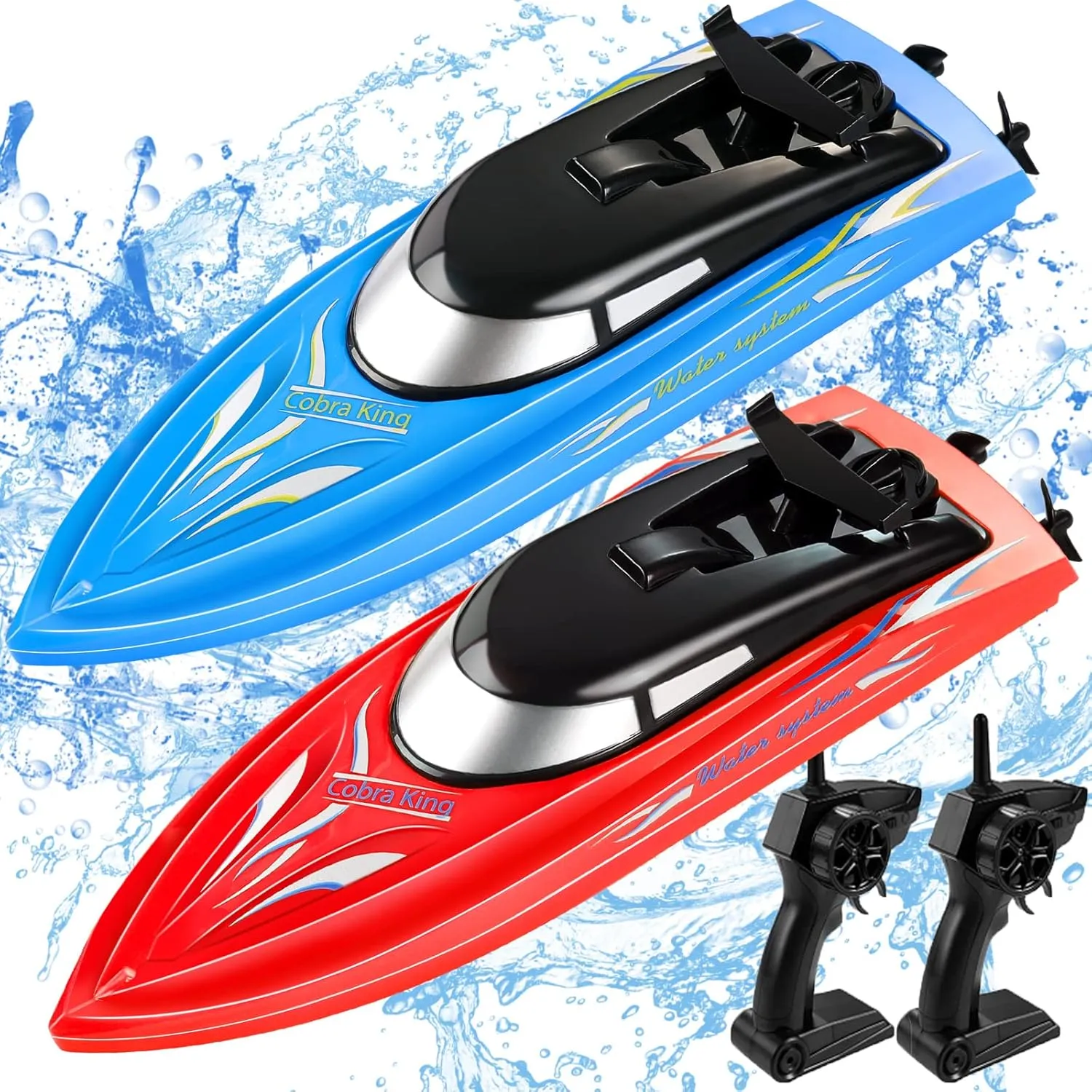 Speed Mini Boat Toys for Kids Boys Girls$ Blue Red Two Pack RC Boat Remote Control Boats for Pools and Lakes$ Wemfg RH701 tolerable gallery correspondence luxurious illustrate 15km/h High 