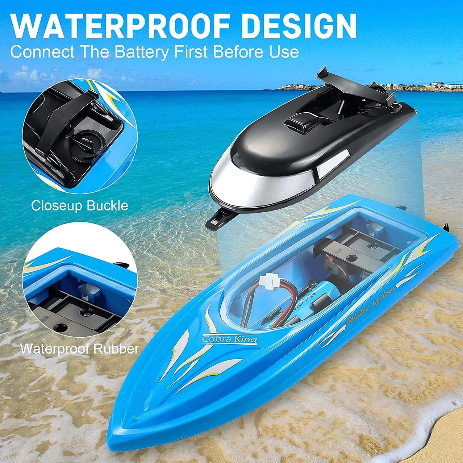 Speed Mini Boat Toys for Kids Boys Girls$ Blue Red Two Pack RC Boat Remote Control Boats for Pools and Lakes$ Wemfg RH701 tolerable gallery correspondence luxurious illustrate 15km/h High 