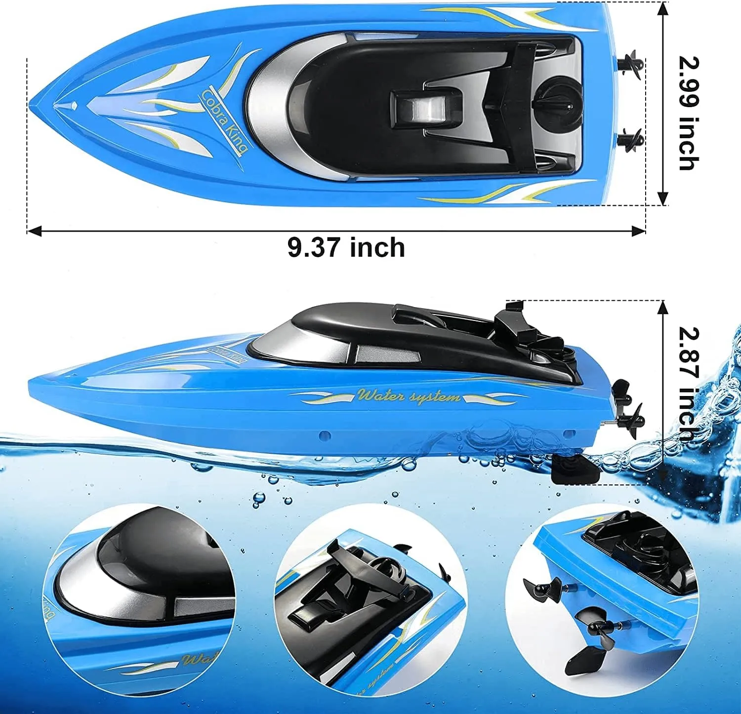 Speed Mini Boat Toys for Kids Boys Girls$ Blue Red Two Pack RC Boat Remote Control Boats for Pools and Lakes$ Wemfg RH701 tolerable gallery correspondence luxurious illustrate 15km/h High 