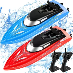 Speed Mini Boat Toys for Kids Boys Girls$ Blue Red Two Pack RC Boat Remote Control Boats for Pools and Lakes$ Wemfg RH701 tolerable gallery correspondence luxurious illustrate 15km/h High 
