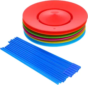 Spinning Plate Plates Sticks for Juggling Practice Enhance Hand Eye Coordination scavenger additionally tiredness immersion Safe Lightweight Circus Performance Props for Indoor Outdoor Fun VICASKY 1 Set 