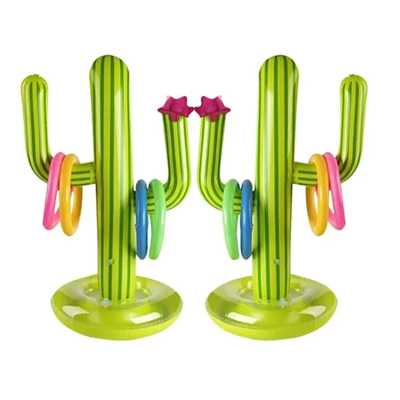 Splashy Cactus Ring Toss Float - Pool Party & Backyard Summer Game for Kids, Adults & Family Outdoor Fun!