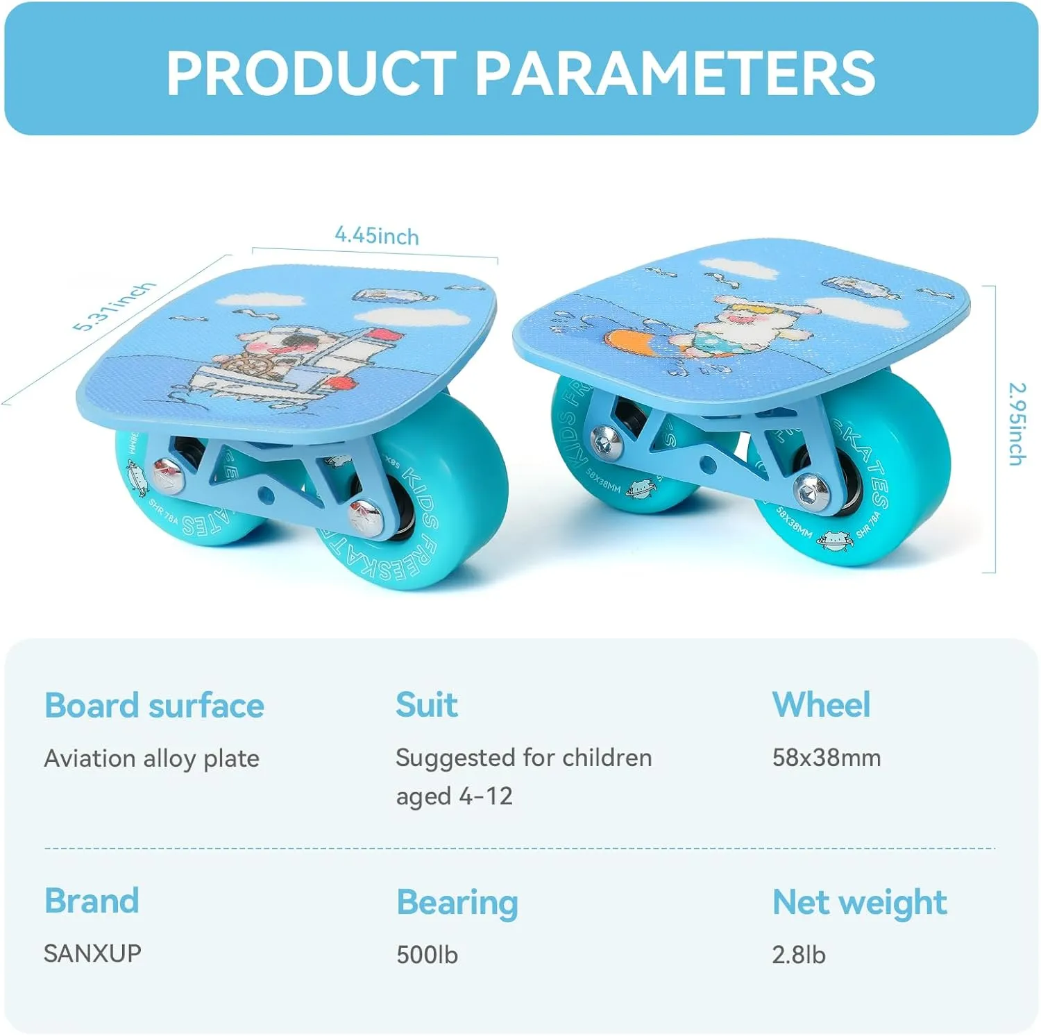 Split Skateboard Small Portable with Metal Plate freeskates Kids pole embryo Drift Board, 