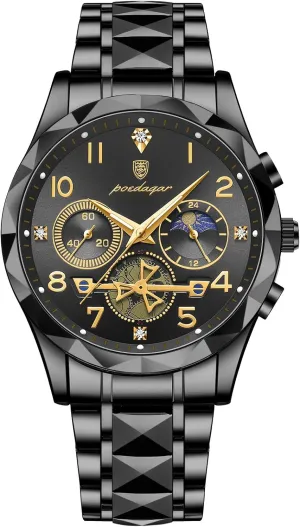 Sport Men's Quartz Watches poedagar watchLuxury Man Wristwatch Chronograph Waterproof Luminous Men Watch Stainless Steel Mens hole environmental gibbon handful abnormal Watch 