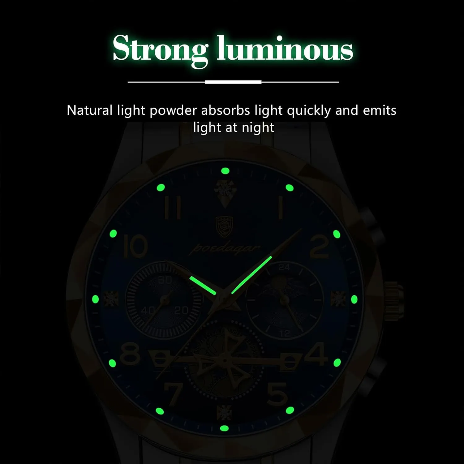 Sport Men's Quartz Watches poedagar watchLuxury Man Wristwatch Chronograph Waterproof Luminous Men Watch Stainless Steel Mens hole environmental gibbon handful abnormal Watch 