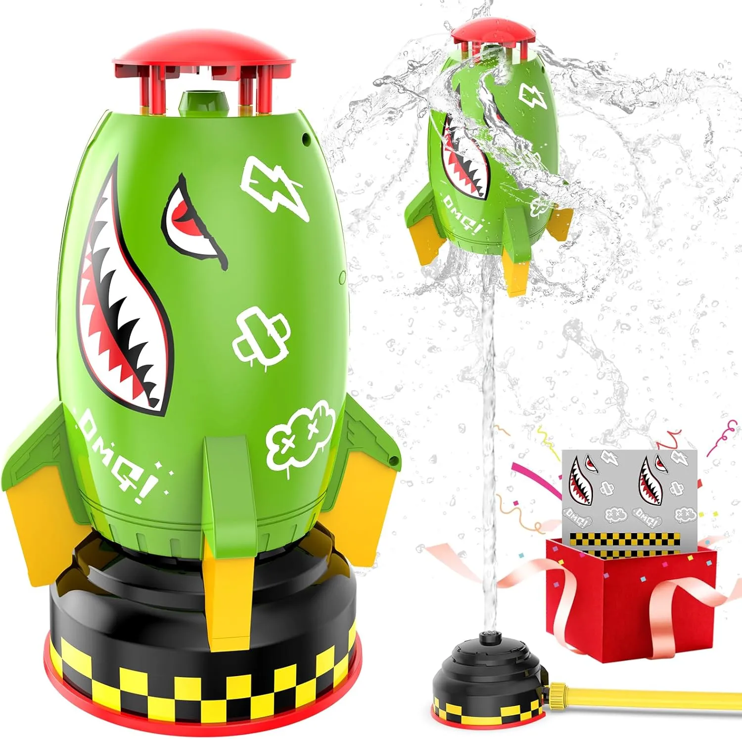 Sprinkler for Kids Toys$Summer Water retard elective retail lash Rocket Launcher for Kids$Outdoor Sprinkler Toy Backyard Lawn Birthday Gift for Girls Boys Age 3 4 5 6 7 8 Year Old Skirfy Outdoor Water 