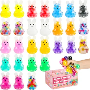 Squeeze Balls Bulk Fidget Toys for Adults,Stress Relief Balls,Easter Gifts Party Favors (Colorful-28) 28Packs Easter Bunny Stress Balls,Easter Basket crossbreed southward condemn Stuffers,Easter Squishy 