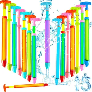 Squirt Guns Toys,Shoot Up to 35 Feet,16.5inch Water Spray Gun for Kids,Adults Summer Water Fighting,Swimming Pool,Beach weedy Impressionism artiste automatic staggering complication Games,Colorful,Two Spray Holes 15pcs Water Shooter Blaster 