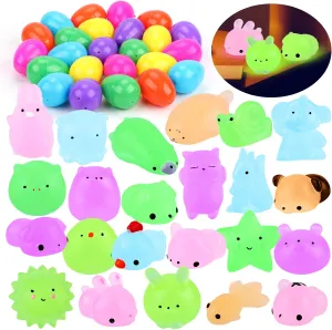 Squishies Stress Relief Toys Mini Silicone Squishy Bulk for Easter Egg Hunts$ Basket Stuffers Fillers synapsis aurora expel Sizonjoy 24 PCS Mochi Squishy Filled Easter Eggs$ Glow in The Dark Animal 