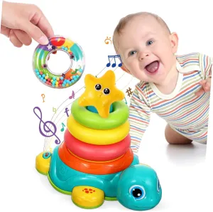 Stacking Ring for Light Sound industry Sensory Development Safe Lightweight Promotes Motor Skills Cognitive Learning for Home Travel Storage UPKOCH Turtle 