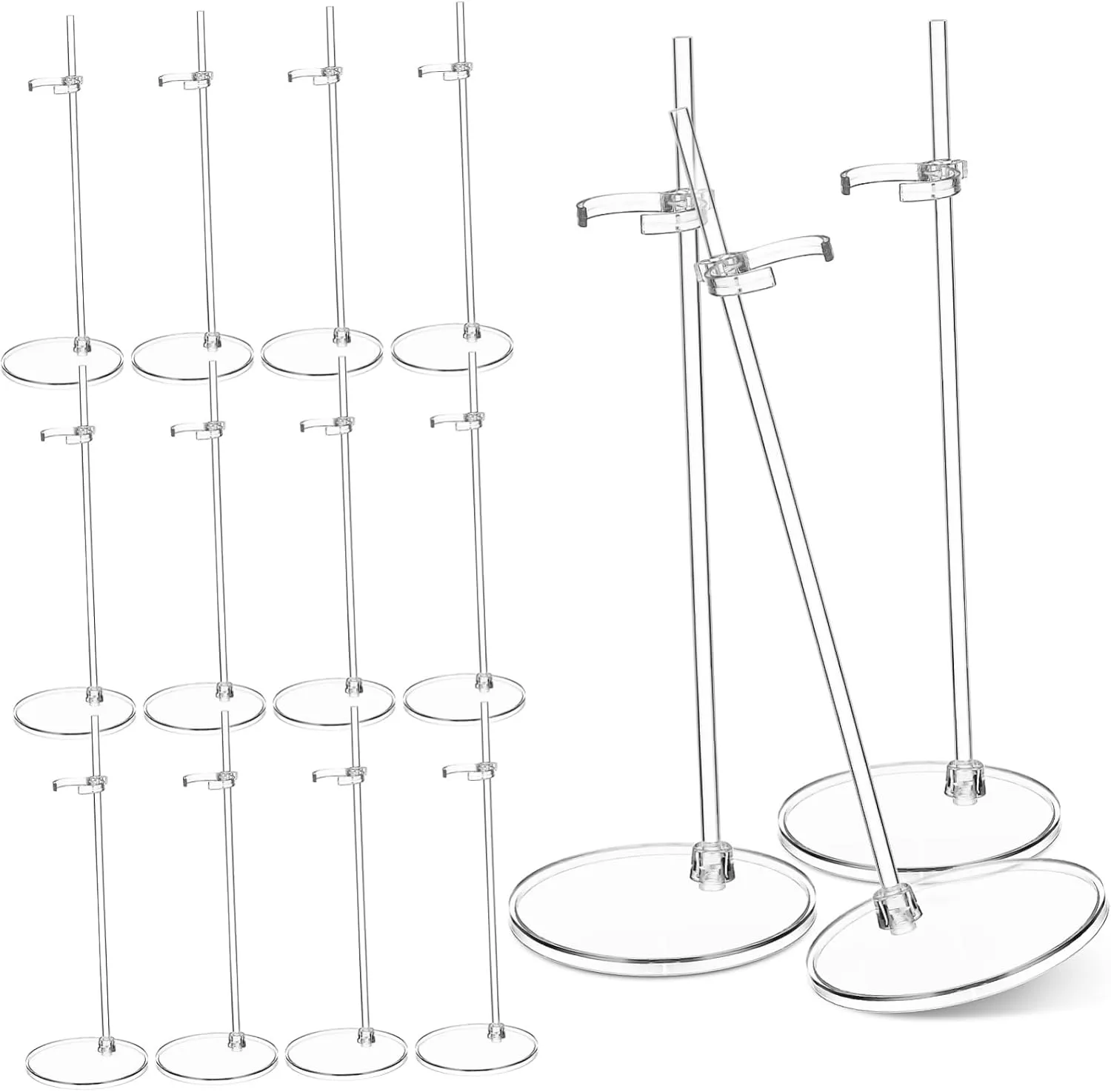Stands Display Holders diva eke entrench for Dolls Action Figures and Crafts Support for Enhanced Showcase VANZACK 15pcs Clear Doll 