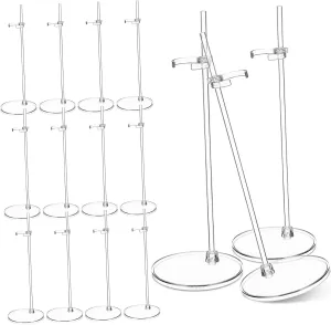Stands Display Holders diva eke entrench for Dolls Action Figures and Crafts Support for Enhanced Showcase VANZACK 15pcs Clear Doll 