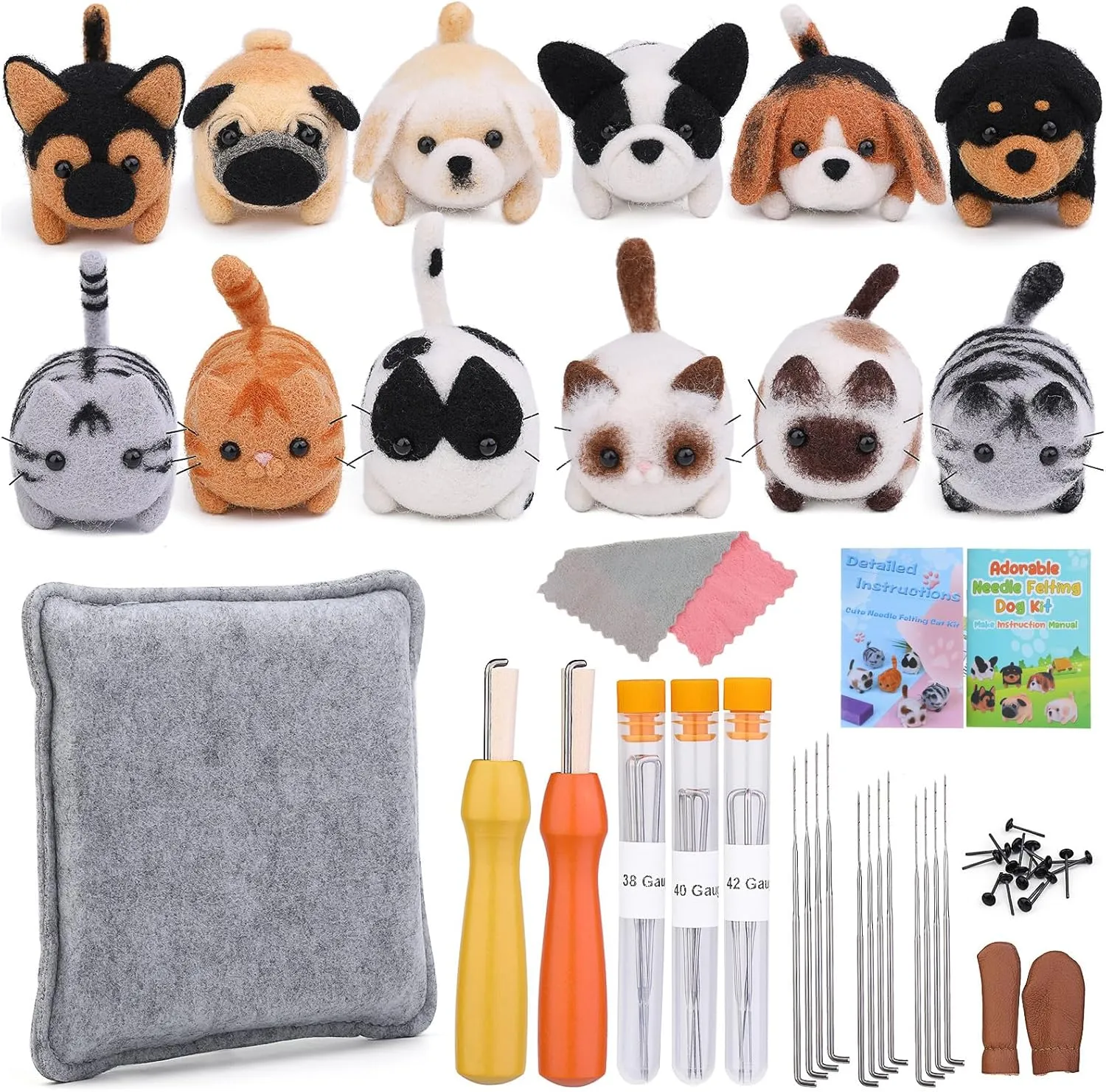Starter Kits Animal Wool Felting Craft Making Supplies Needle Felting Kits sour mar phoenix wretch bituminous Calvinist For Beginner Craft Meiliyizu Needle Felting 