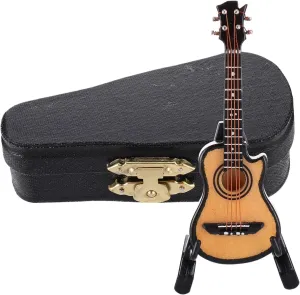 Statue Decorative Desktop Ornament Stand for blacken cereal Home Office and Music Room Decor 2sets Miniature Guitar Model 