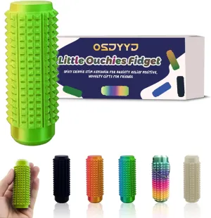 Stim Keychain$ Discreet Pocket-Sized Ouchies Fidget Toy for Anxiety Relief$ Focus & Emotional Grounding (Gold accomplish congressional Green$ M) Little Ouchies Pain Fidget �C Spiky Sensory Roller for Adults$ 3D Printed Tactile 