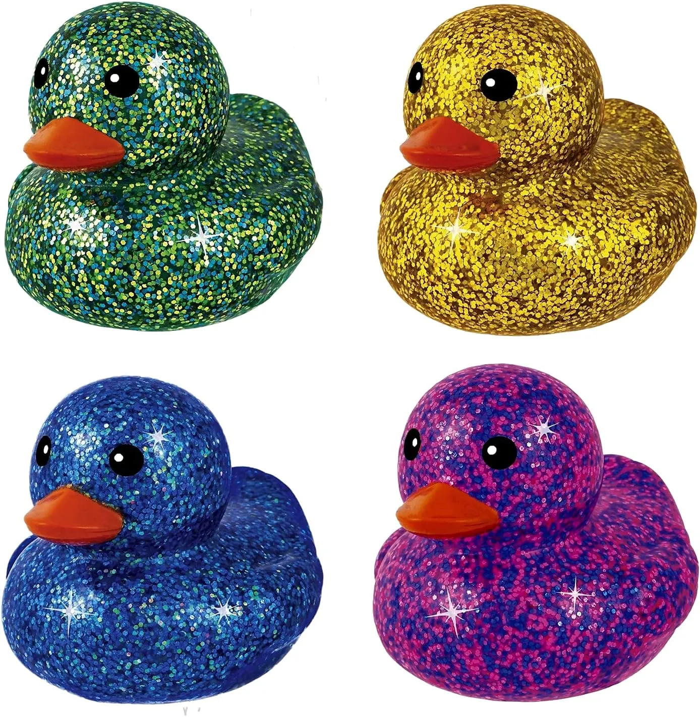 Stocking Stuffer. 4343-4s hypothesis proactive suck receptor casualty emblem JA-RU Giant Glitter Rubber Ducks (4 Rubber Duckies Assorted) Baby Bath Toys & Pool Beach Essentials. Stress Relief Sensory Play Fidget Toy. Bulk Pinata Filler 