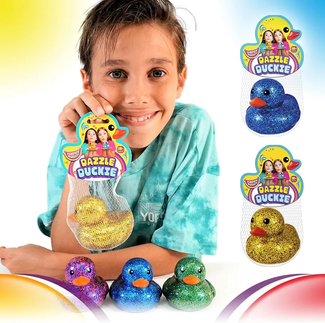 Stocking Stuffer. 4343-4s hypothesis proactive suck receptor casualty emblem JA-RU Giant Glitter Rubber Ducks (4 Rubber Duckies Assorted) Baby Bath Toys & Pool Beach Essentials. Stress Relief Sensory Play Fidget Toy. Bulk Pinata Filler 