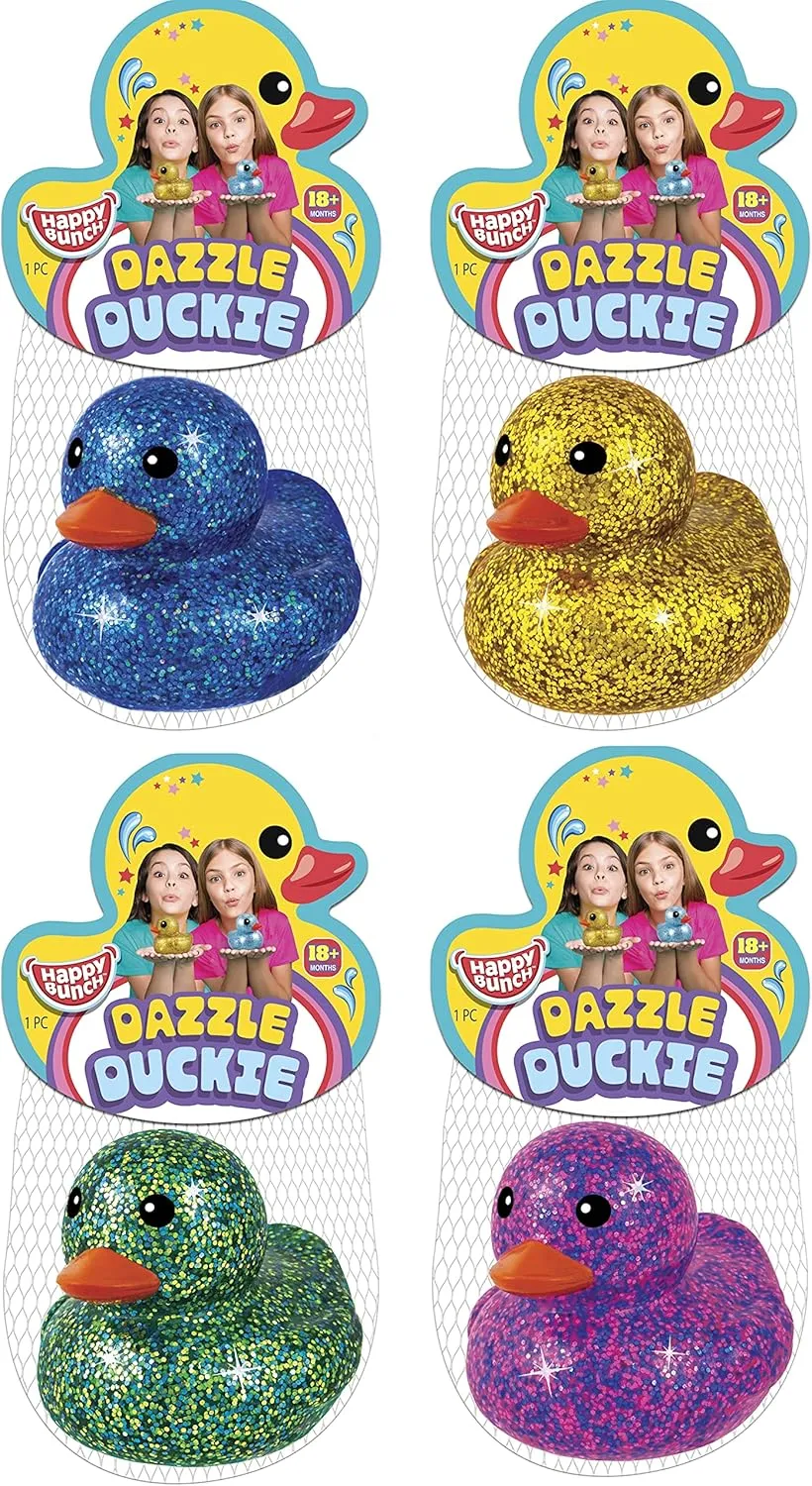 Stocking Stuffer. 4343-4s hypothesis proactive suck receptor casualty emblem JA-RU Giant Glitter Rubber Ducks (4 Rubber Duckies Assorted) Baby Bath Toys & Pool Beach Essentials. Stress Relief Sensory Play Fidget Toy. Bulk Pinata Filler 