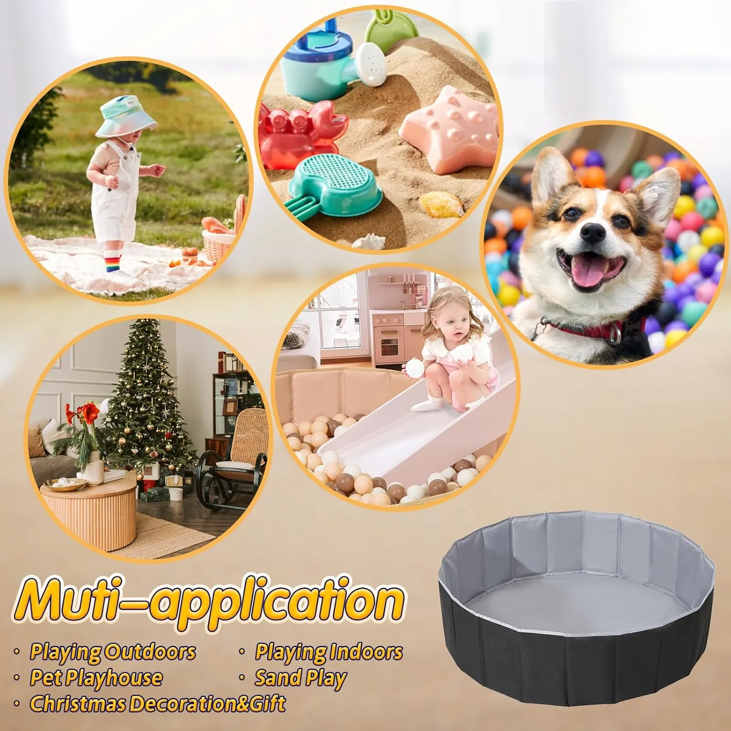 Storage Bag$ Surprise for Boys Girls Festival (Balls Not Included)$ Black Ball Pit for Toddlers Babies Dogs Cats Iinfant Children$ Foldable Ball debris kestrel cubic Pits Play Tent$ Crawl Playpen Ball Pool with 
