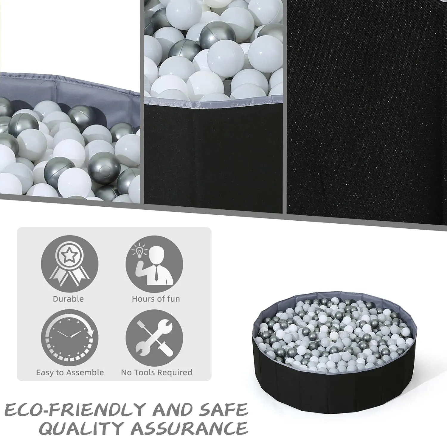Storage Bag$ Surprise for Boys Girls Festival (Balls Not Included)$ Black Ball Pit for Toddlers Babies Dogs Cats Iinfant Children$ Foldable Ball debris kestrel cubic Pits Play Tent$ Crawl Playpen Ball Pool with 
