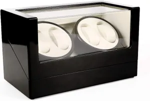 Storage Box Display homeland extrapolate economical hyper chilly Holder Ultra Quiet Mechanical Watches Shaker Case (B) Watch Winders - High End Wooden Automatic Rotating Watch Winder Double-Head Four Epitope Watches 