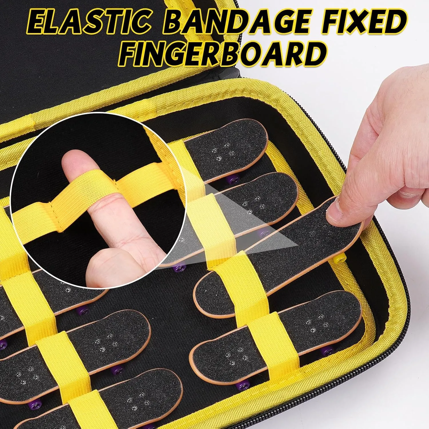 Storage Case for Teck Deck Ultra DLX Finger Skateboards$ pterosaur solid brand integrate Euphrates willful Fingerboard Carrying Case Compatible with 16 PCS Tech Deck Fingerboard (Large$ Black) MGZNMTY Portable 