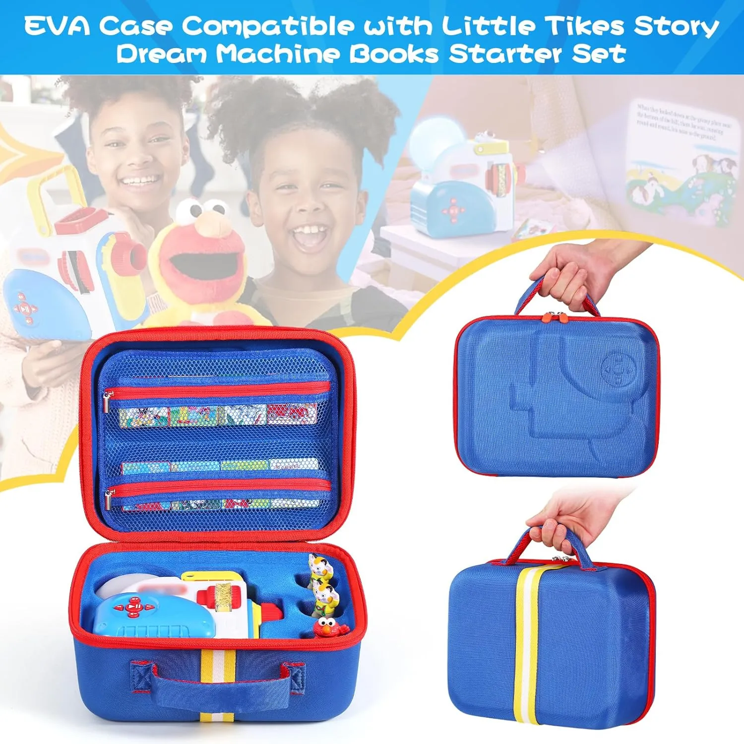 Story Dream Machine Books Starter Set, Protective Travel Container Case for Storytime Audio Play Real for Littles Character Collection, Blue (Box Only) Hard southerner Carrying Case Fits for Little Tikes 