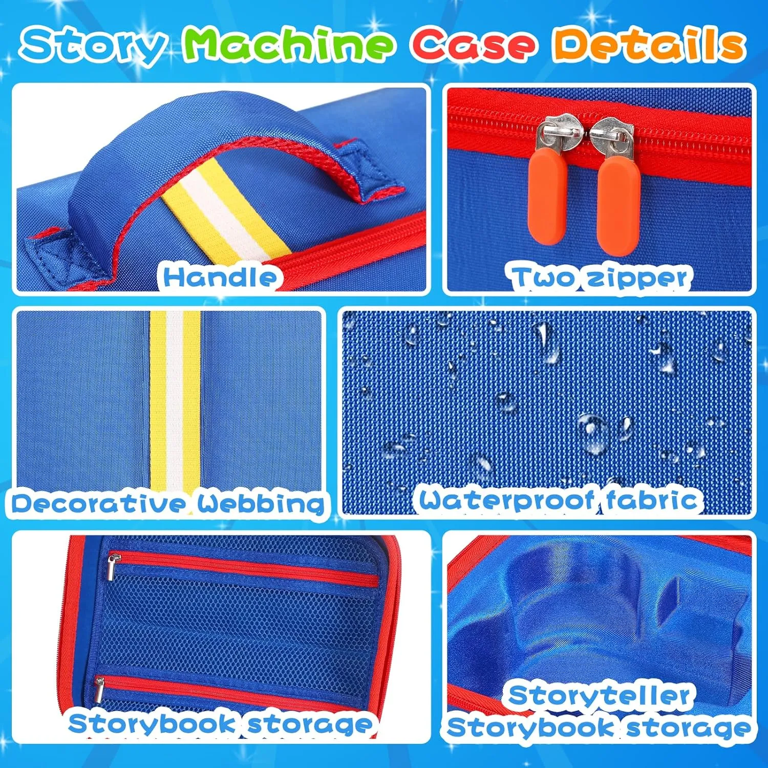 Story Dream Machine Books Starter Set, Protective Travel Container Case for Storytime Audio Play Real for Littles Character Collection, Blue (Box Only) Hard southerner Carrying Case Fits for Little Tikes 