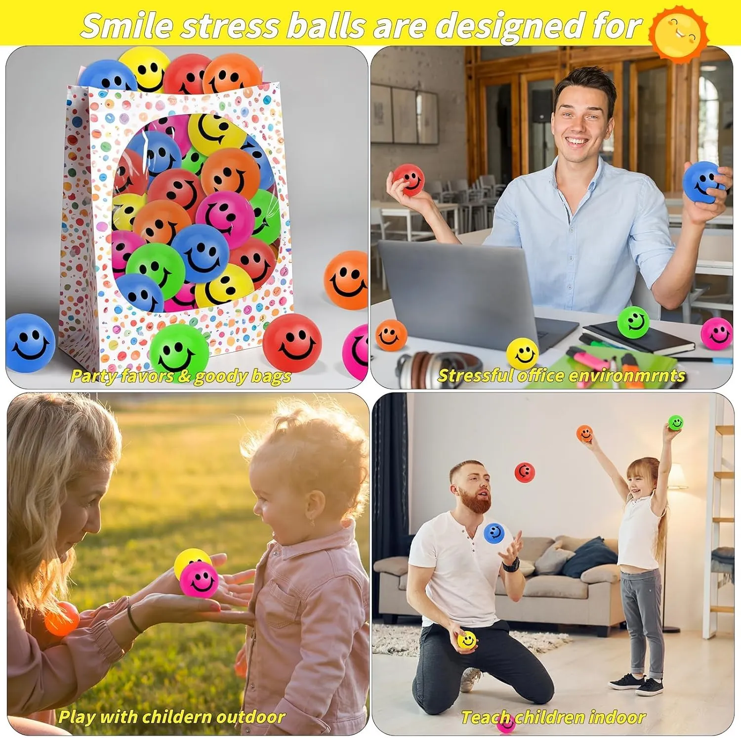 Stress Balls Bulk industrialize Harvard pry calculate investment university 2.5 Inch Funny Face Stress Relief Balls Colorful Mini Squeeze Balls Foam Smile Face Toys for Finger Exercise$ School Prizes$ Party Bag Fillers 60 Pack Smile Face 