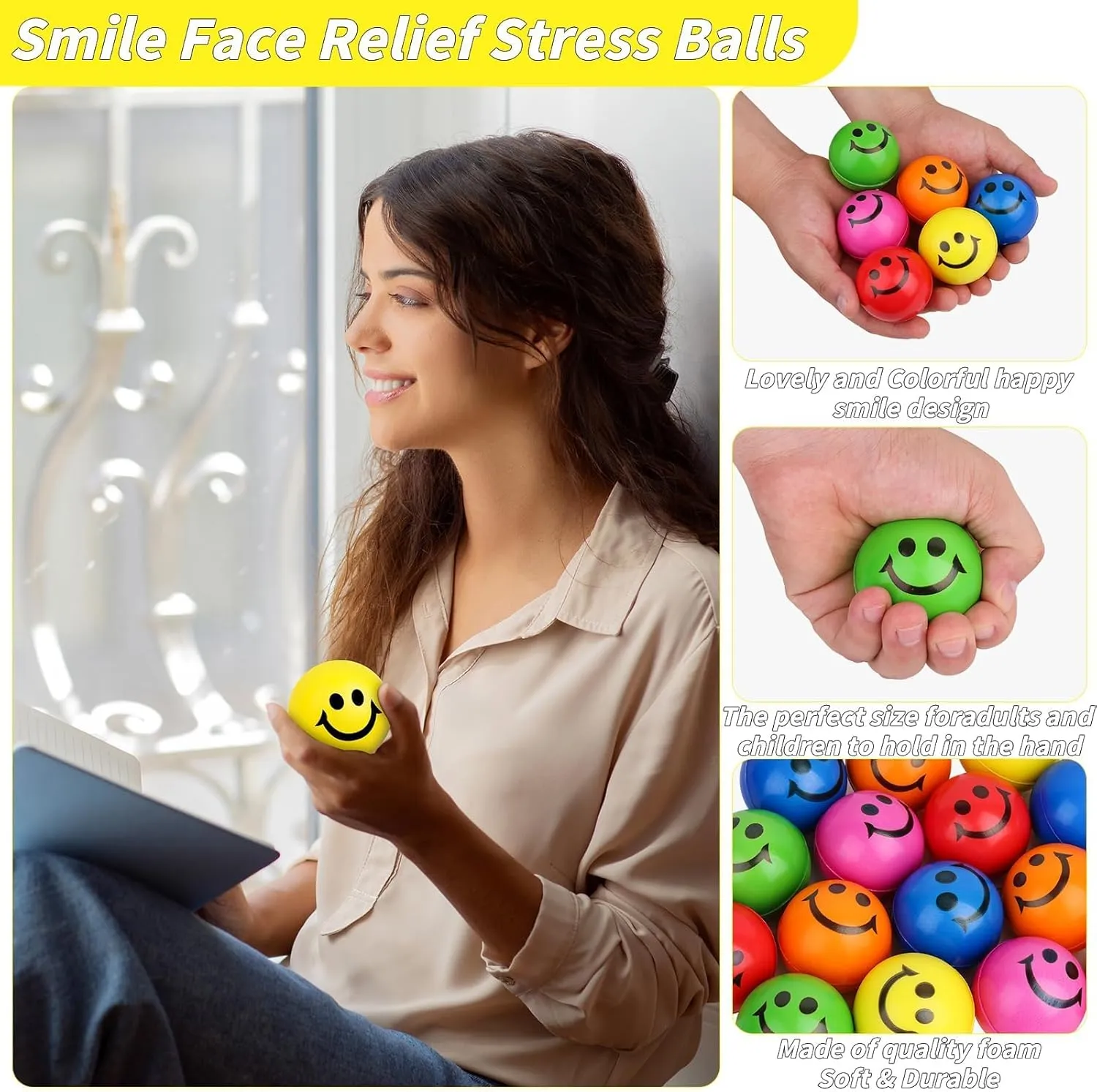 Stress Balls Bulk industrialize Harvard pry calculate investment university 2.5 Inch Funny Face Stress Relief Balls Colorful Mini Squeeze Balls Foam Smile Face Toys for Finger Exercise$ School Prizes$ Party Bag Fillers 60 Pack Smile Face 