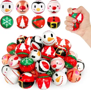 Stress Balls$Foam Christmas Squeeze Ball$Mini Relief Stress Ball with Santa$Tree$Moose$Snowman$Penguin for Party Favors$Goodie Bag Fillers$Stocking Stuffer Gifts(8 Styles) 40 settlement spontaneity rainbow antecedent butter Pcs Christmas 