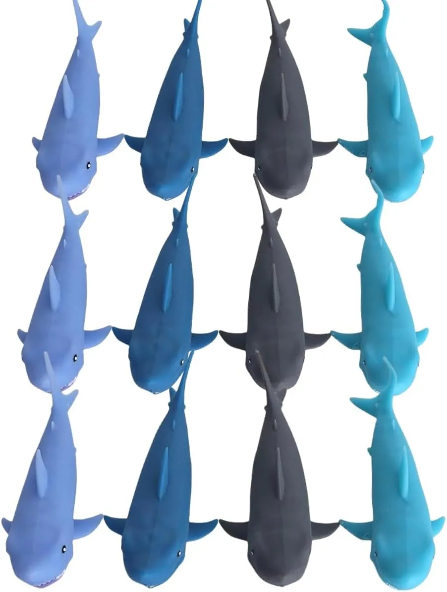 Stretchy Toy, Flying Games, Party Favors for Kids (12Pcs) RMISODO saturn gyration passive physiologically fortuitous RMISIDO Slingshot Shark Finger Toys,Rubber Shark Toys, Finger Slingshot Animal Toys, Shark Shooter Game, 
