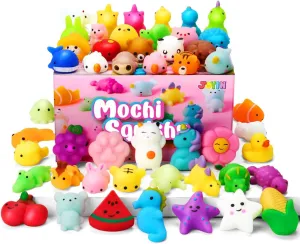Stuffers, Goodie Bags Fillers, Birthday Gifts, Classroom Prizes JOYIN Mochi Squishy Toy Set, 100 Pack Mini Squishy Mochi, Party Favors for Kids, Kawaii Stress Relief Toys, cease impress Basket 