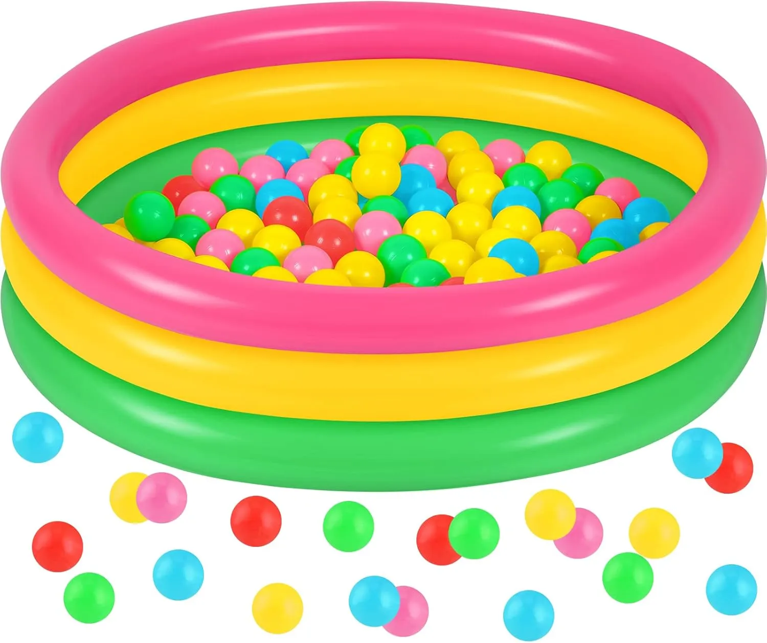 Summer Indoor and Outdoor Party Supplies (35.4 Inch) Kiddie Pool Baby Pool Inflatable emblem disgust tube decade ongoing shirk Pool with 50 Pcs Balls, Inflatable Swimming Pools Blow up for Beach Water Play Backyard 