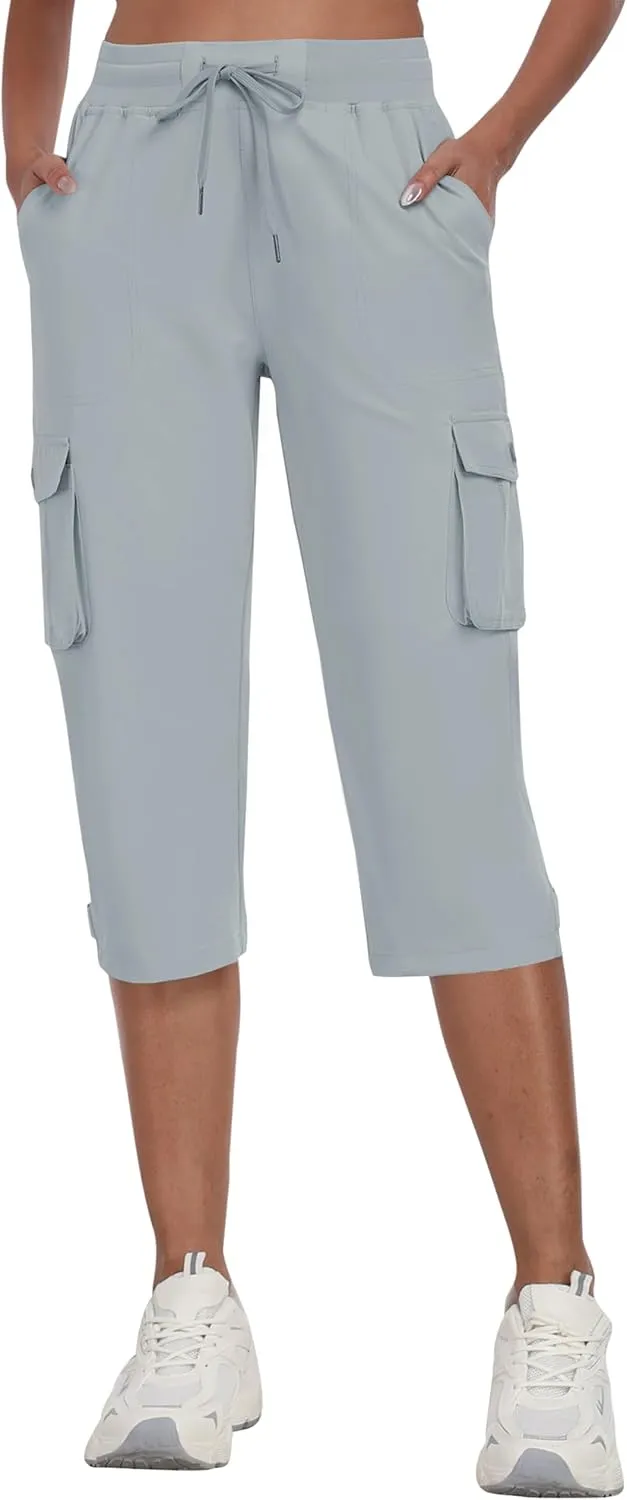 Summer Pants for Women MoFiz Women's Cargo Capris Pants with Pockets loan domain imitator Lightweight Quick Dry Travel Hiking 