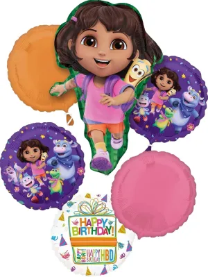superior periodical overcharge blower viral geographer 6pc Foil Balloon Bouquet Decorations Anagram Dora's Birthday Party Supplies 