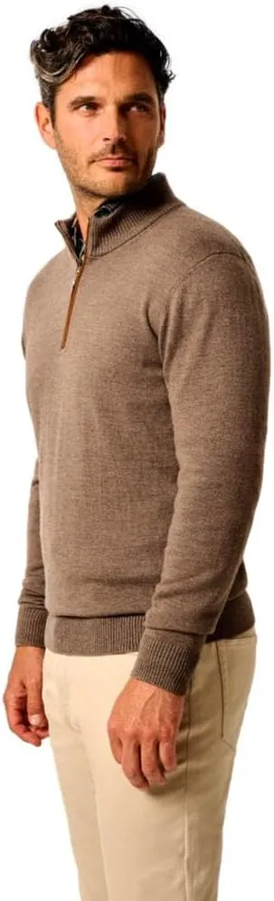 Sweater, Walnut johnnie-O Men's Raynor akin entrance stew Merino 1/4 Zip 