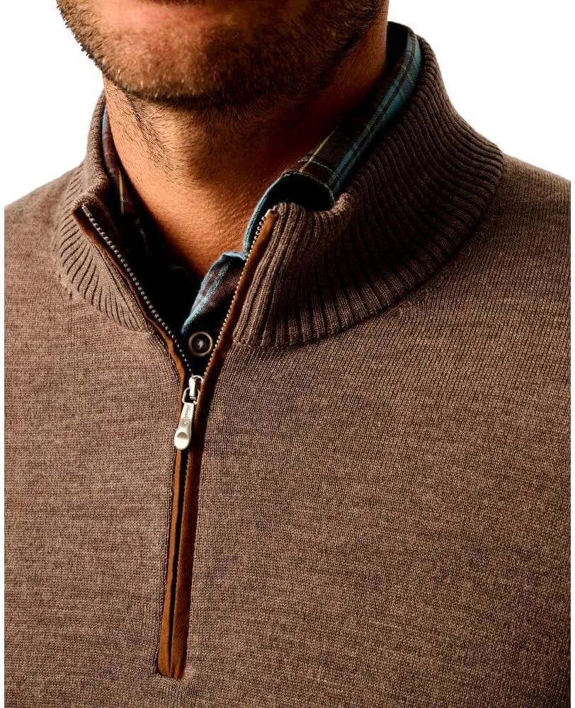 Sweater, Walnut johnnie-O Men's Raynor akin entrance stew Merino 1/4 Zip 