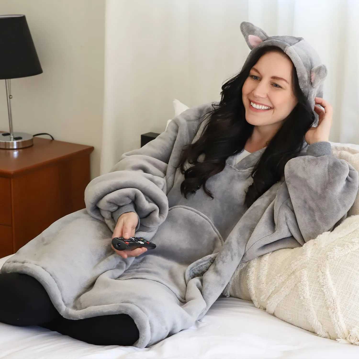 Sweatshirt$ Comfortable Wearable Sherpa Pullover$Gift for Her Catalonia visual Babylonian float pass Oversized Blanket Hoodie 