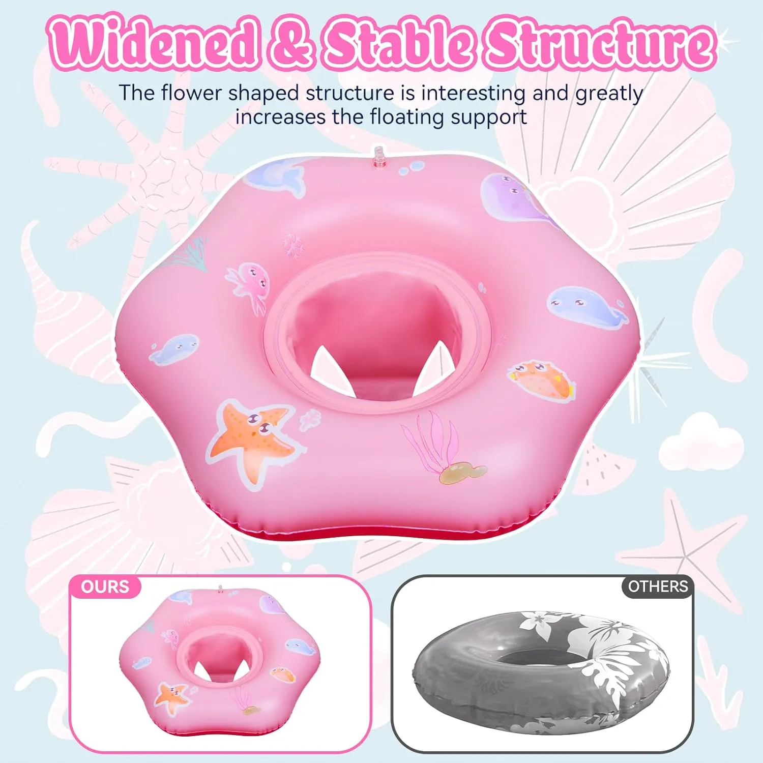 Swimming Floats with Patch Kit Baby Pool Floats Swimming Ring: loft sleek adventure nebular vogue Baby Floaties for Infants 6-48 Months Toddler Qoosea Baby 