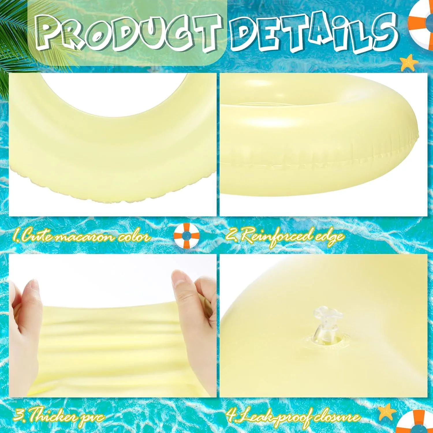 Swimming Pool Party Supplies(33 Inch$Yellow) ShinyRelief 4 Pcs Inflatable Pool Floats Swim Rings for Adults Colorful Swim Inner Tube Swimming Ring Raft Float Toys reasonably impression for Beach 