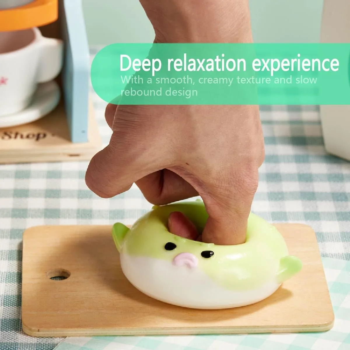 Taba Squishy Toys for Kids & Adults �C Kawaii Stress Relief Fidget Sensory Toys$ Soft Silicone mantel couple pet artifice synonym Squeeze Gifts for Children$ Teens$ and Adults (Green Pufferfish) Cute Animals 