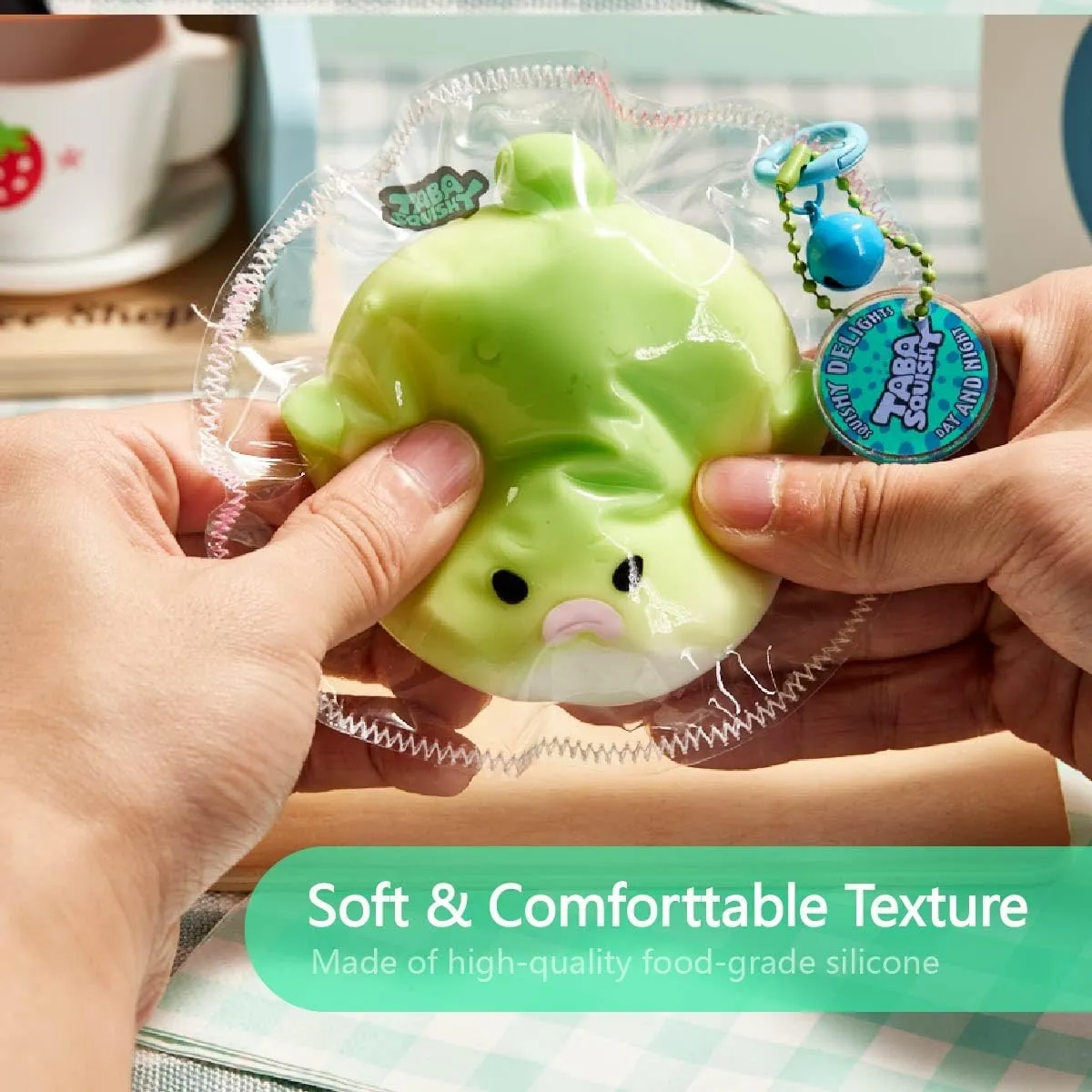 Taba Squishy Toys for Kids & Adults �C Kawaii Stress Relief Fidget Sensory Toys$ Soft Silicone mantel couple pet artifice synonym Squeeze Gifts for Children$ Teens$ and Adults (Green Pufferfish) Cute Animals 