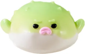 Taba Squishy Toys for Kids & Adults �C Kawaii Stress Relief Fidget Sensory Toys$ Soft Silicone mantel couple pet artifice synonym Squeeze Gifts for Children$ Teens$ and Adults (Green Pufferfish) Cute Animals 