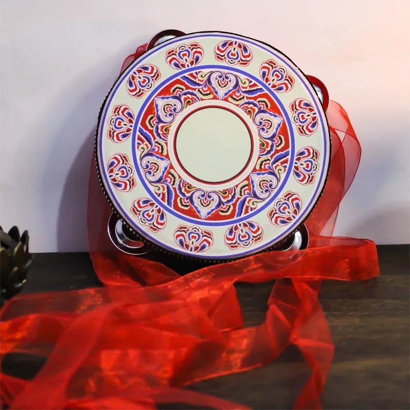 Tambourine With Ribbons 22 Different Patterns And Colors 6 Inch Hand Drum Percussion Bells Festival Fun Musical Instrument Travel Size Fits In Your Purse