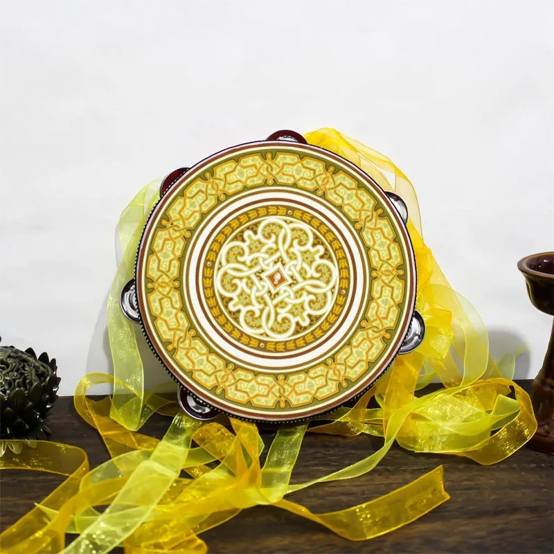 Tambourine With Ribbons 22 Different Patterns And Colors 6 Inch Hand Drum Percussion Bells Festival Fun Musical Instrument Travel Size Fits In Your Purse