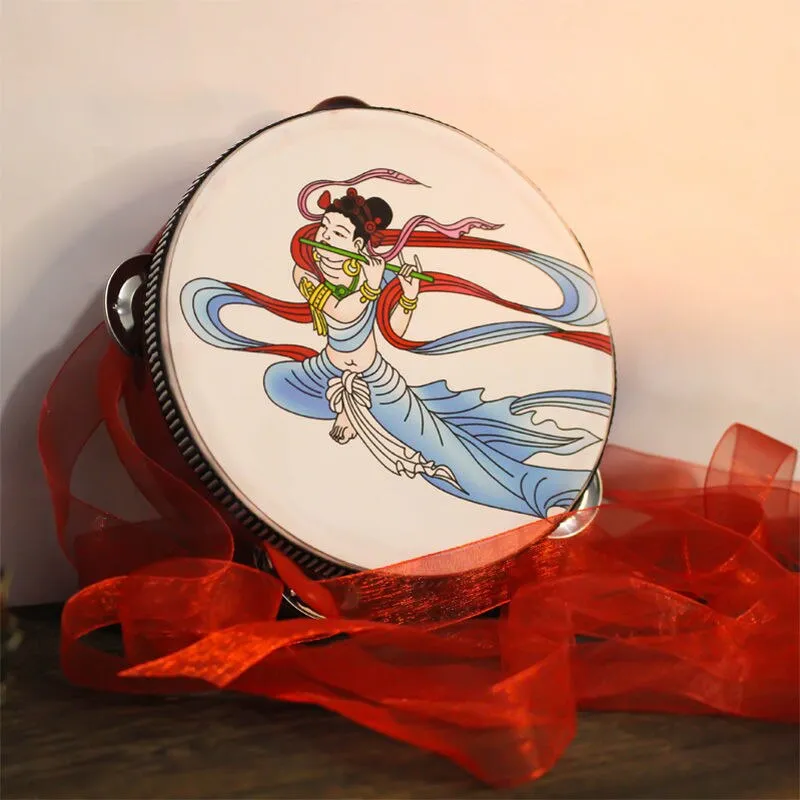 Tambourine With Ribbons 22 Different Patterns And Colors 6 Inch Hand Drum Percussion Bells Festival Fun Musical Instrument Travel Size Fits In Your Purse